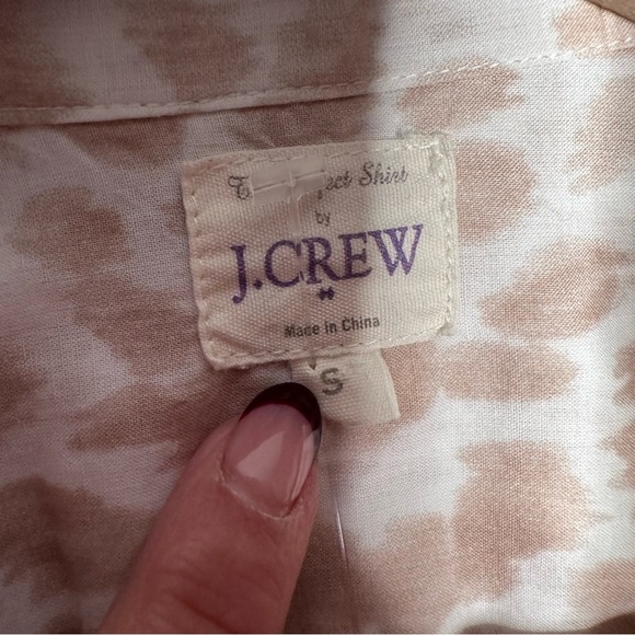 J. Crew | Tan Leopard Print The Perfect Shirt Button Down Size Small - Picture 5 of 6